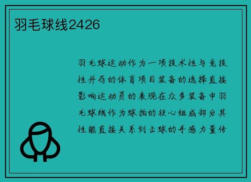 羽毛球线2426
